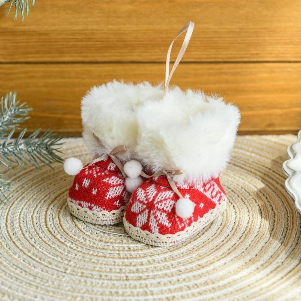 Colorful Fabric Fabric Hanging Decoration Plush Mini Shoes Ornament Christmas Tree Decoration