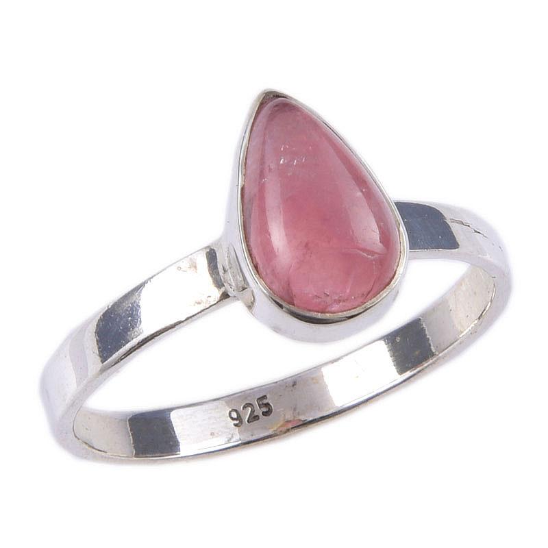 Натуральный Родохрозит Драгоценный Камень Ручной Работы 925 Пробы Цельное Стерлинговое Серебро Кольцо S.9 y5E58