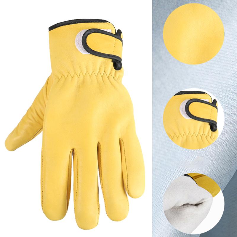 Work Gloves Sheepskin Leather Workers Work Welding Safety Protection Garden Sports Moto Driver Welder Wear-Resistant Gloves