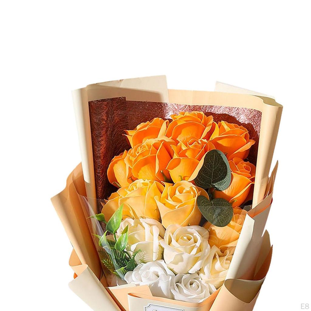 Искусственная цветочная композиция из мыла, лепестки роз, букет для дома и офиса