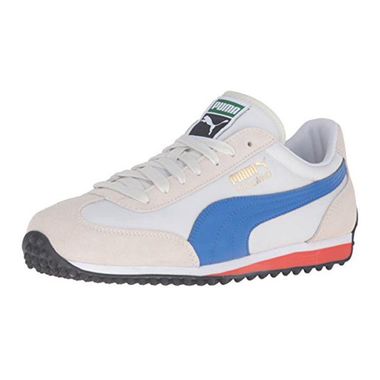 Puma Whirlwind Classic Comfortable Shock Absorption Non-Slip Wear-Resistant Breathable Low-Top Running Shoes Men Sneaker Beige Blue 351293-76