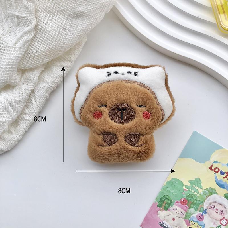 Милая капибара, плюшевая кукла, брошь, пушистая, мягкая, набивная одежда, значок, булавки, украшения для рюкзака, аксессуары