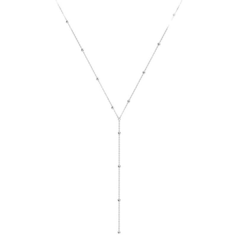 990 Sterling Tassel Necklace Women Luxury Minimalist Clavicle Chain French Style Ins Trendy Chest