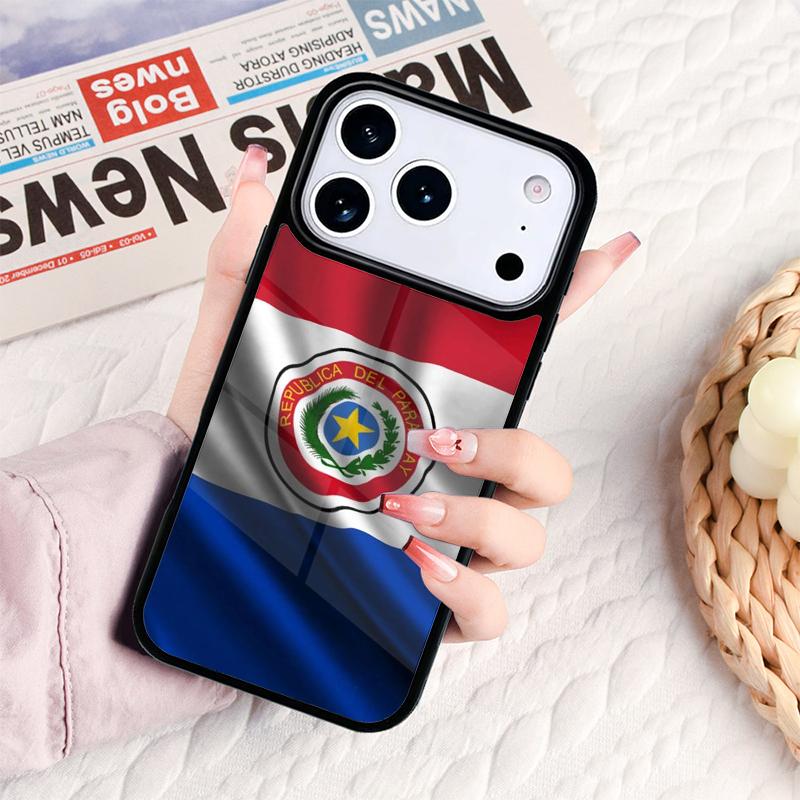 Чехол для телефона с флагом Парагвая для iPhone 17 16e 15 14 13 12 11 Pro Max Air Mini Мягкий защитный чехол