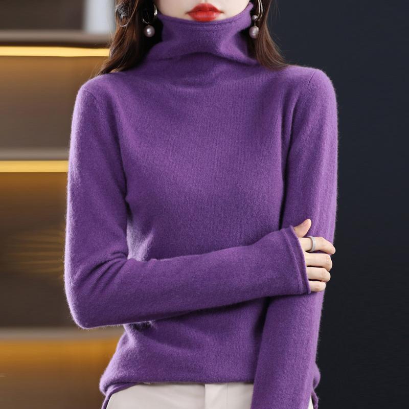 Женский кашемировый свитер Qinghe Cashmere 30% Кашемир 70% Шерсть Осенне-зимний кашемировый пуловер Мягкий и теплый