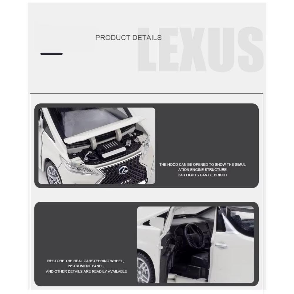 1/32 Lexus LM300h MPV игрушечный автомобиль литой металлический сплав фургон миниатюрный инерционный звук и свет коллекционная модель подарок для мальчиков