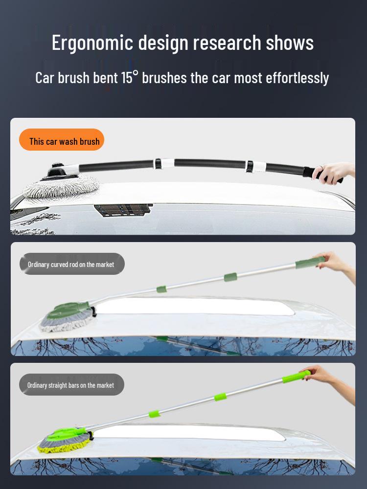 Leiben Bent Rod Car Wash Mop: Soft Bristles, Extendable, Gentle on Paint, Ideal for Cars.