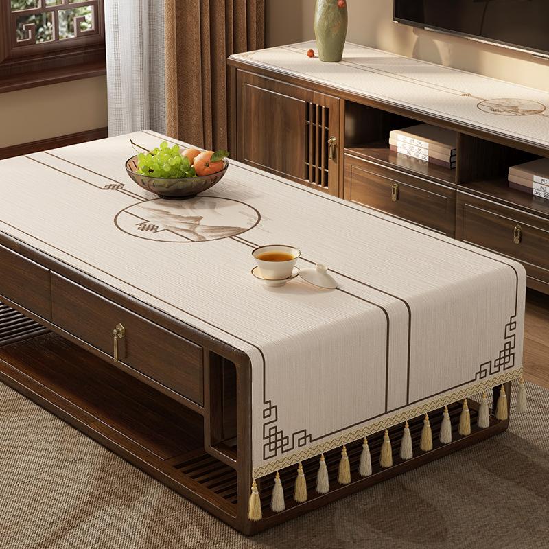 Дзен Скатерть для кофейного столика Декоративное покрытие для ТВ-тумбы Прямоугольная Скатерть для обеденного стола Боковой шкаф Салфетка для пыли