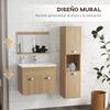 Bathroom Furniture Set, 3-Piece, Wall-Mounted, Mirror, Cabinet with Ceramic Sink, Bathroom Column