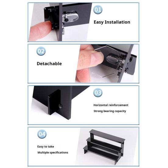 Desktop Ladder Display Stand Easy Assembly Acrylic Perfume Organizer Tier Options