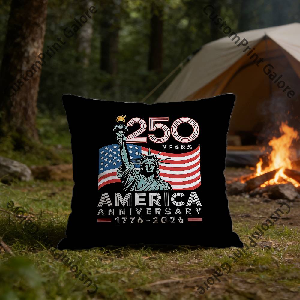 Semiquincentennial American 250 Square Throw Pillow Cover Multiple Sizes Soft for Sofa Bedroom Living Room Home Decorative