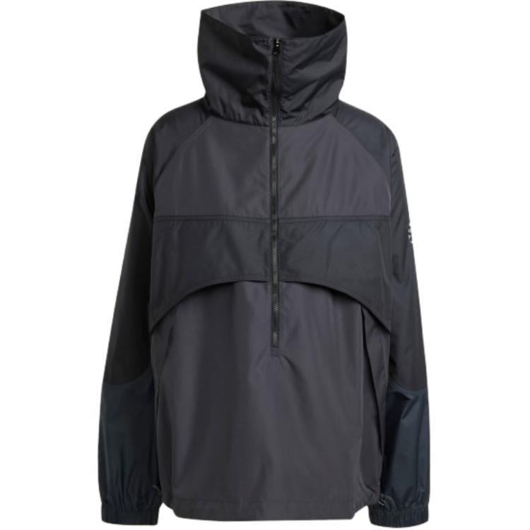 Adidas X Stella McCartney Однотонная куртка с воротником-стойкой, на молнии до середины, свободного кроя, с длинными рукавами, женская, черная, JG1066