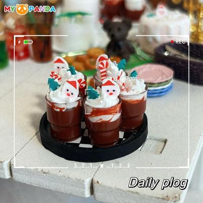 1/12 Миниатюра для кукольного домика Шоколадный напиток Мороженое Кукольный домик Рождественская сцена Декор Аксессуары Разработаны для Детской игры Притворство Игрушки