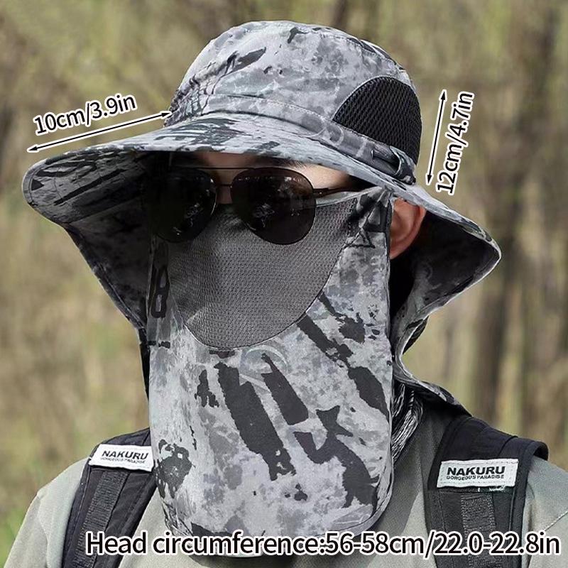 Summer Outdoor Sun Hats for Men Women Removable Hunting Fishing Sun Cap Hiking Camping Visor Wide-Brimmed Hat Fisherman Hat