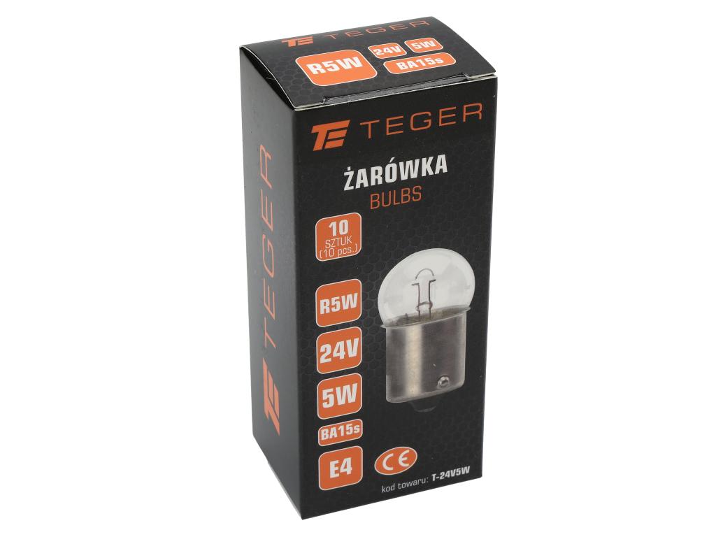 24V 5W BA15s TEGER bulb, (sold in packs of 10)
