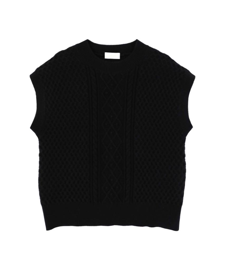 Вязаный жилет Baseukala с круглым вырезом (3Colors)