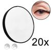 Plastic Black Cosmetics Tool Round 20X Magnifying Mirror Makeup Mirror Two Suction Cups