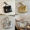 Stylish Large Capacity Solid Color Tote Bag Fashionable Korean Shoulder Bag For Women