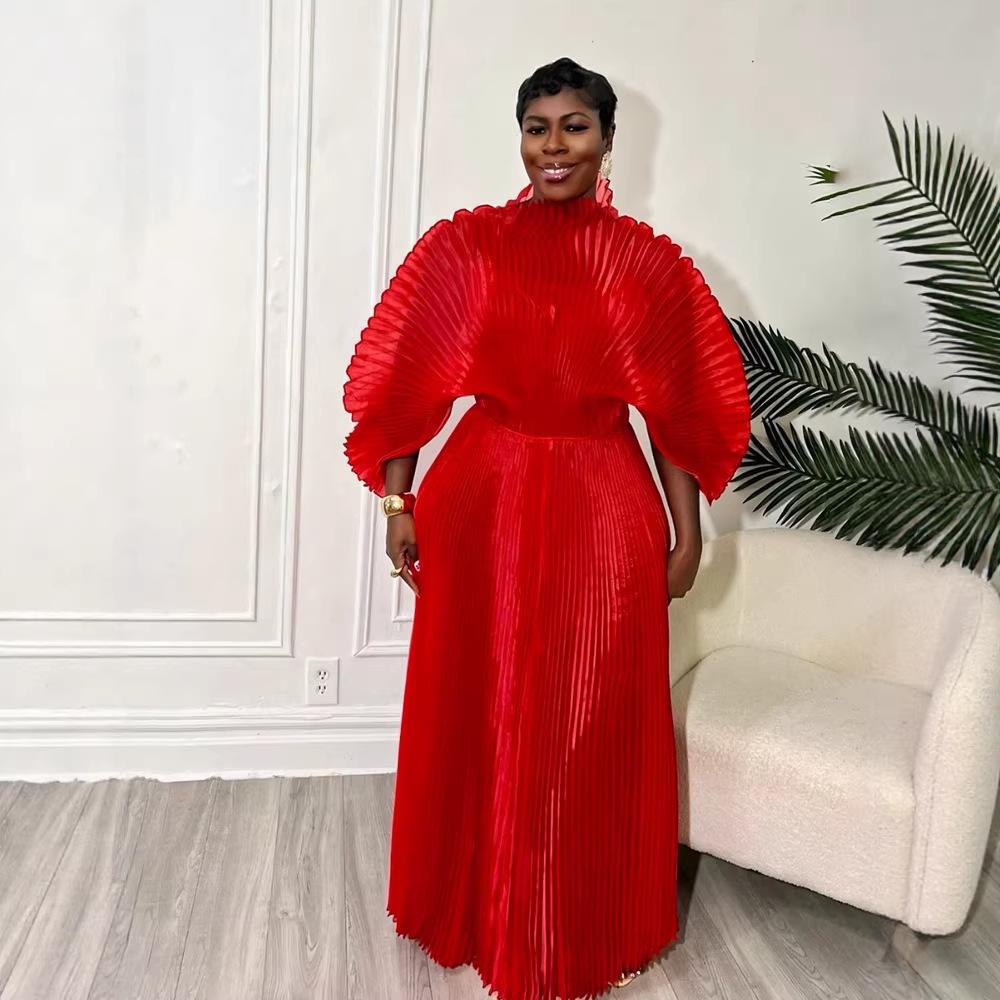 Африканское Элегантное Однотонное Платье Большого Размера - Новый Модный Стиль