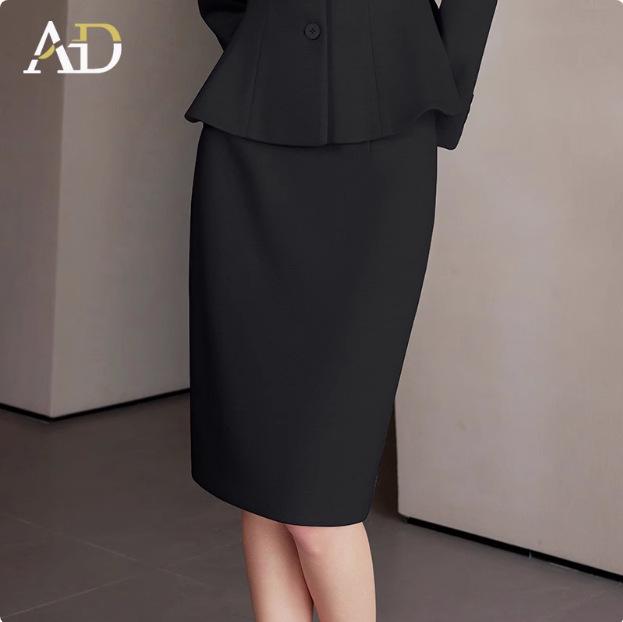 AD Winter Women's High-End Pink Wool Blend Blazer & Pants Set - Elegant Professional Outfit