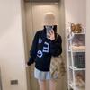 Letter Printed Round Neck Loose Casual Sweatshirt for Women In Autumn and Winter New American Long-sleeved Top