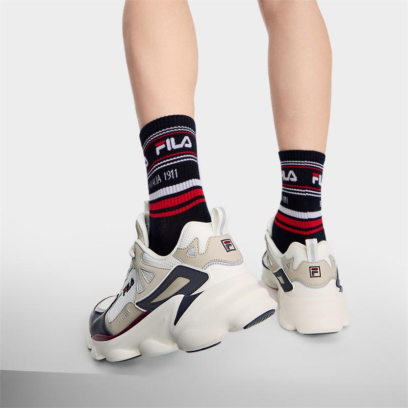 Fila Простые кроссовки на толстой подошве, увеличивающие рост, с низким верхом, повседневные, мужские, белые, коричневые, F12M422111FSP