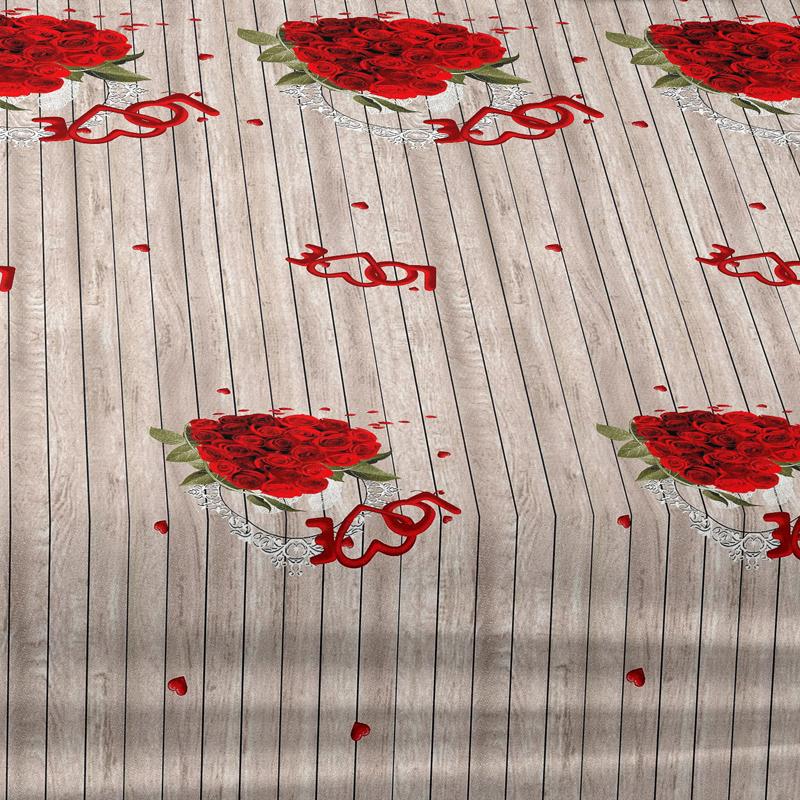 1 Simple Modern Heart-Shaped And Flowers Pattern Frosted Bedsheet, Bedroom Printed Bedspread, Bedding (Excluding Pillowcases)
