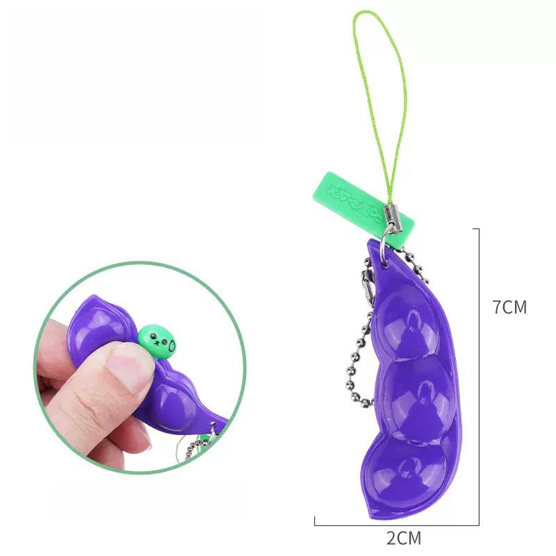 Fidget Toys Edamame Squishy Keychain Stress Relief Squeeze Peas Beans Cute Adult Toy Decompression Pack
