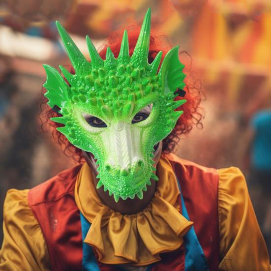 3D костюм дракона для выступлений, крутой сценический головной убор для вечеринки, косплей, красочный головной убор дракона, чехол для вечеринки