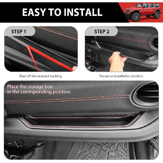 Grab Bar Tray For 2018- Jeep Wrangler JL/4XE Jeep Gladiator JT AccessoriesAccessories Storage Bin Organizer Grab Handle Box Passenger Side Grab Tray