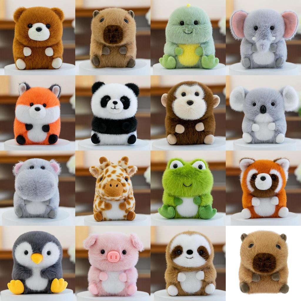 Frog Bear Pig Plush Animal Doll With Soft Fabric For Children Playroom Gift And