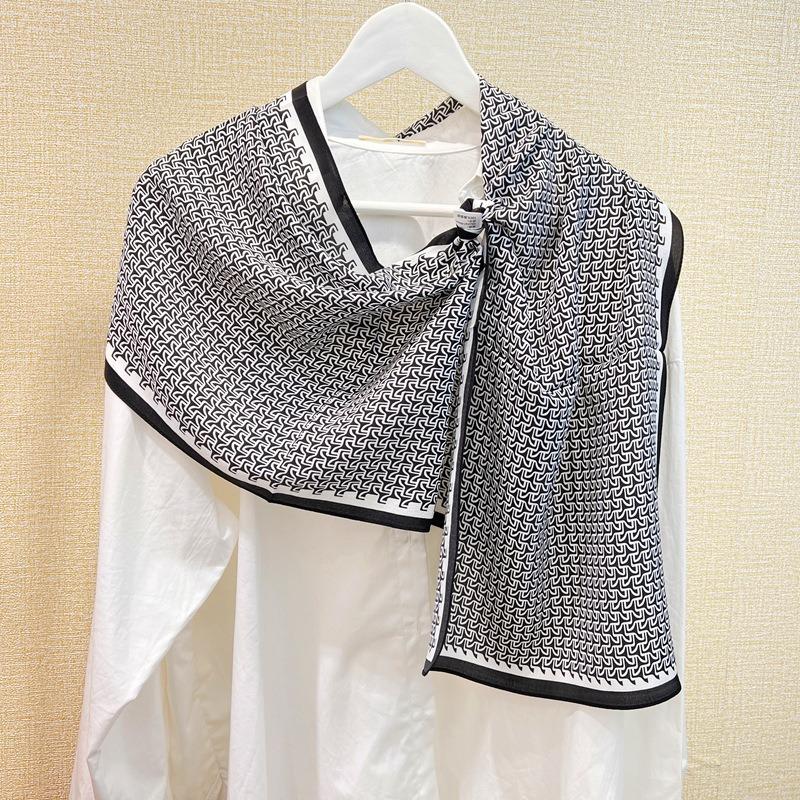 Oil painting magnolia thin silk crepe de chine scarf long scarf 100% mulberry silk summer sunscreen
