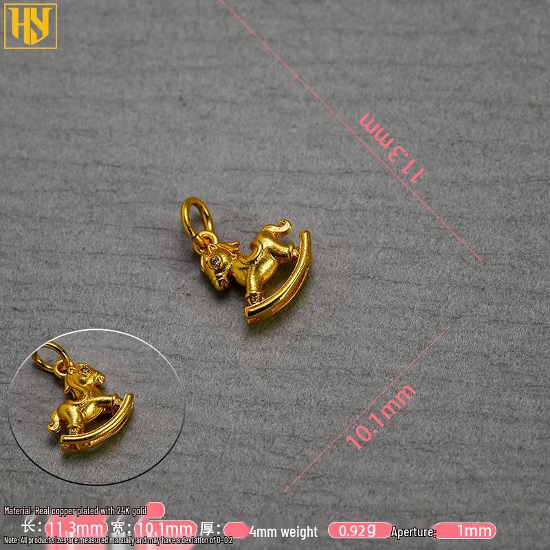 Позолоченный чистой медью кулон-шарм 'Единорог Года Лошади' для изготовления украшений своими руками