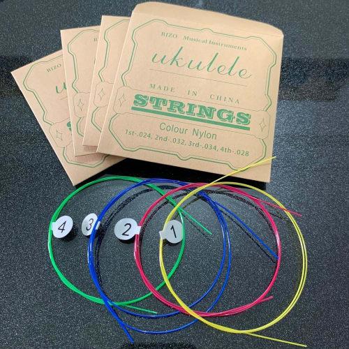 Nylon Ukulele Strings, Replacement Ukulele Accessories, 3 Full Sets (Colorful, Clear, White)