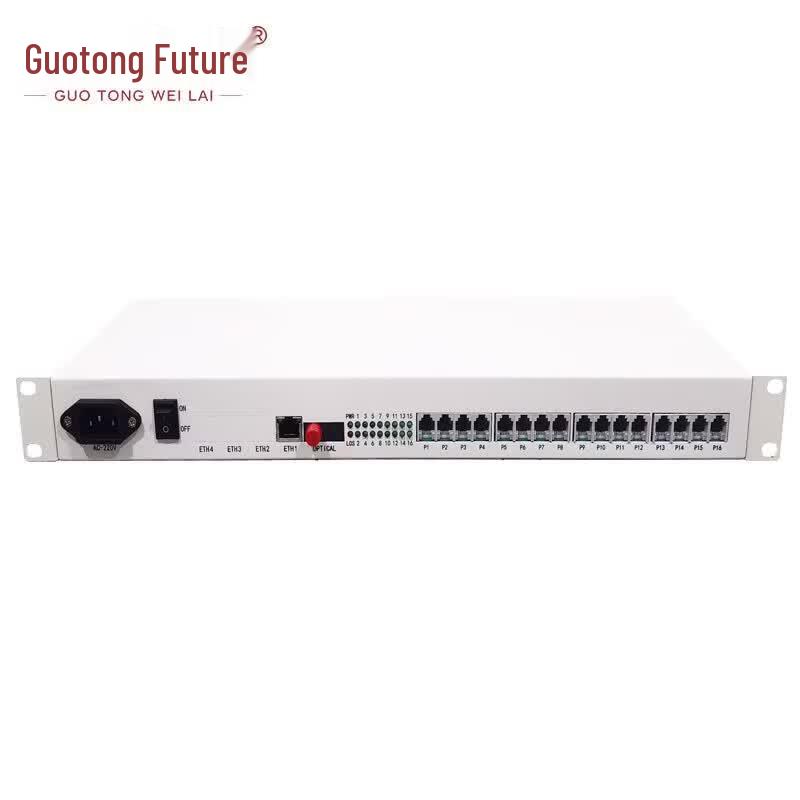 16-канальный оптический трансивер для телефонии и Gigabit Ethernet
