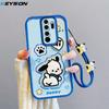 KEYSION Shockproof Case for Redmi Note 8 Pro with Lanyard Silicone Cute 3D Cartoon Doll Phone Cover for Redmi Note 9 Pro 9S