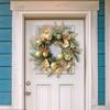 20" Рождественский венок для входной двери Искусственный венок с шарами Золотые цветы Листья Ягоды Хвоя для двери