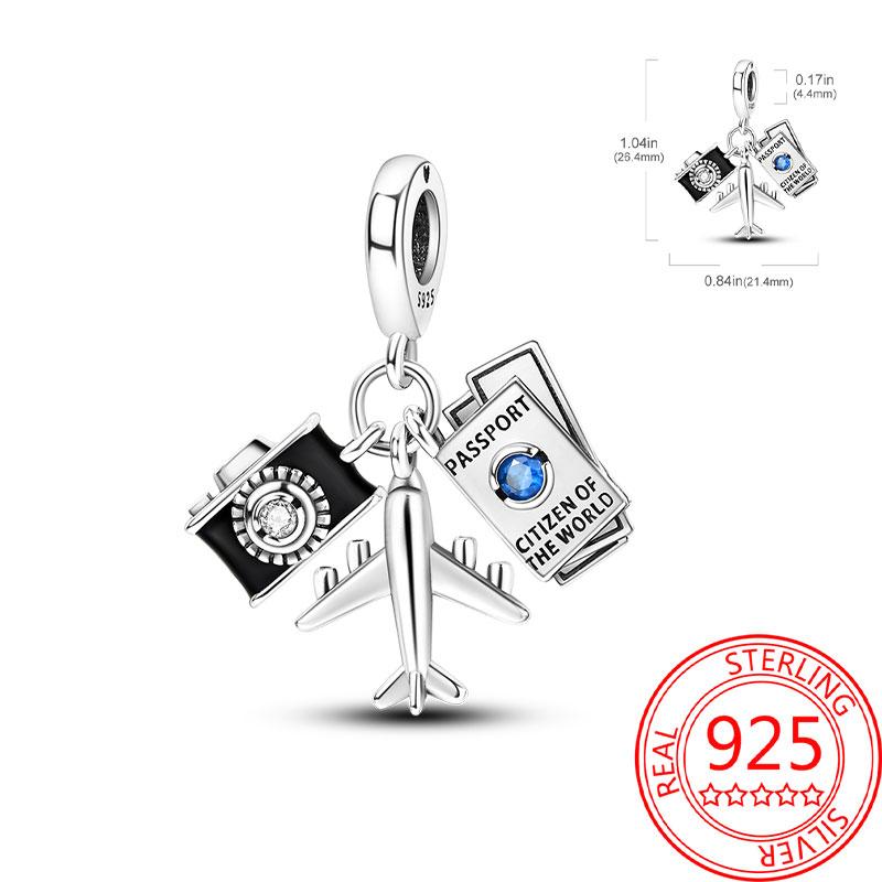Copper Metal Paris Tower Aircraft Travel Charm Bead Component Pendant Bead Component Bead Components Compatible With Charm Bead Component Authentic