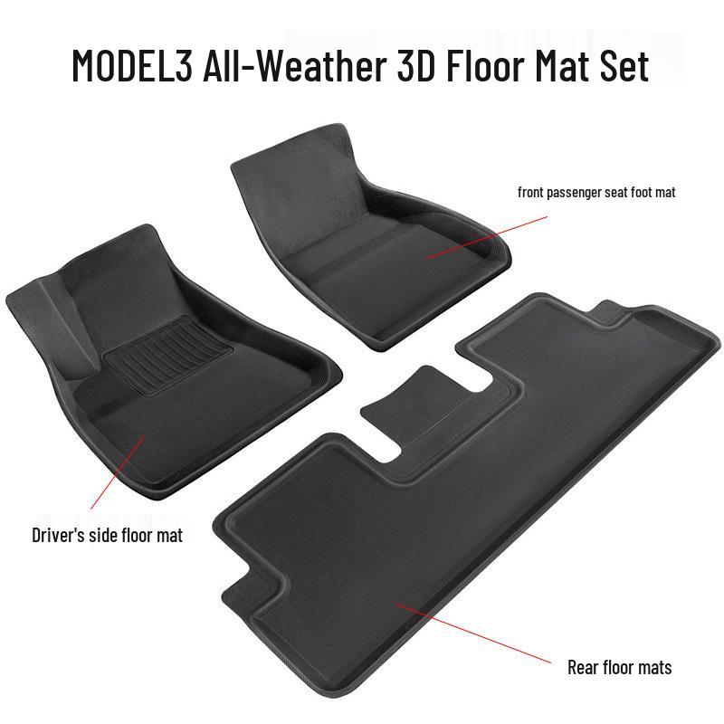 Водонепроницаемые XPE коврики для пола автомобиля Tesla Model 3 Refresh и экологичный коврик для багажника без запаха