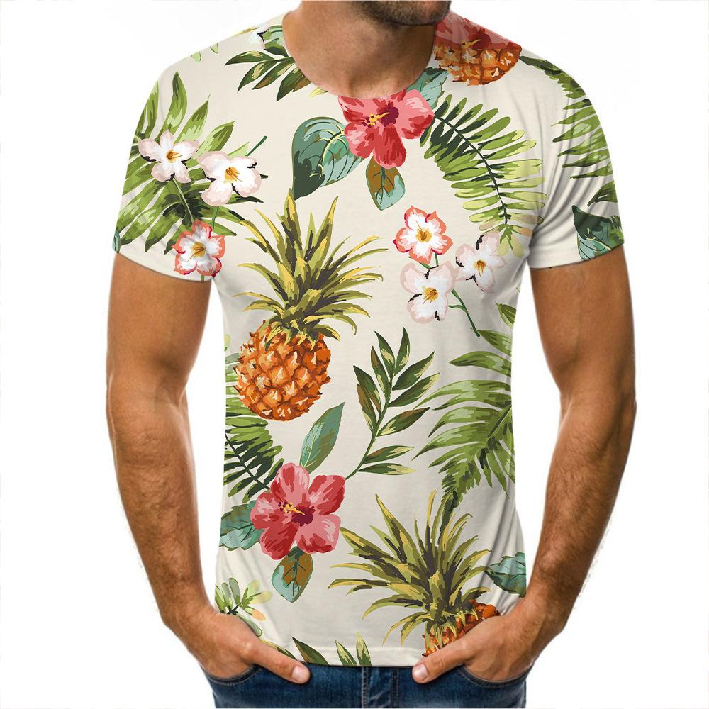 Мужская 3D футболка, летняя верхняя одежда, футболки с цветочным 3D принтом, модные футболки с круглым вырезом, мужские повседневные футболки с короткими рукавами