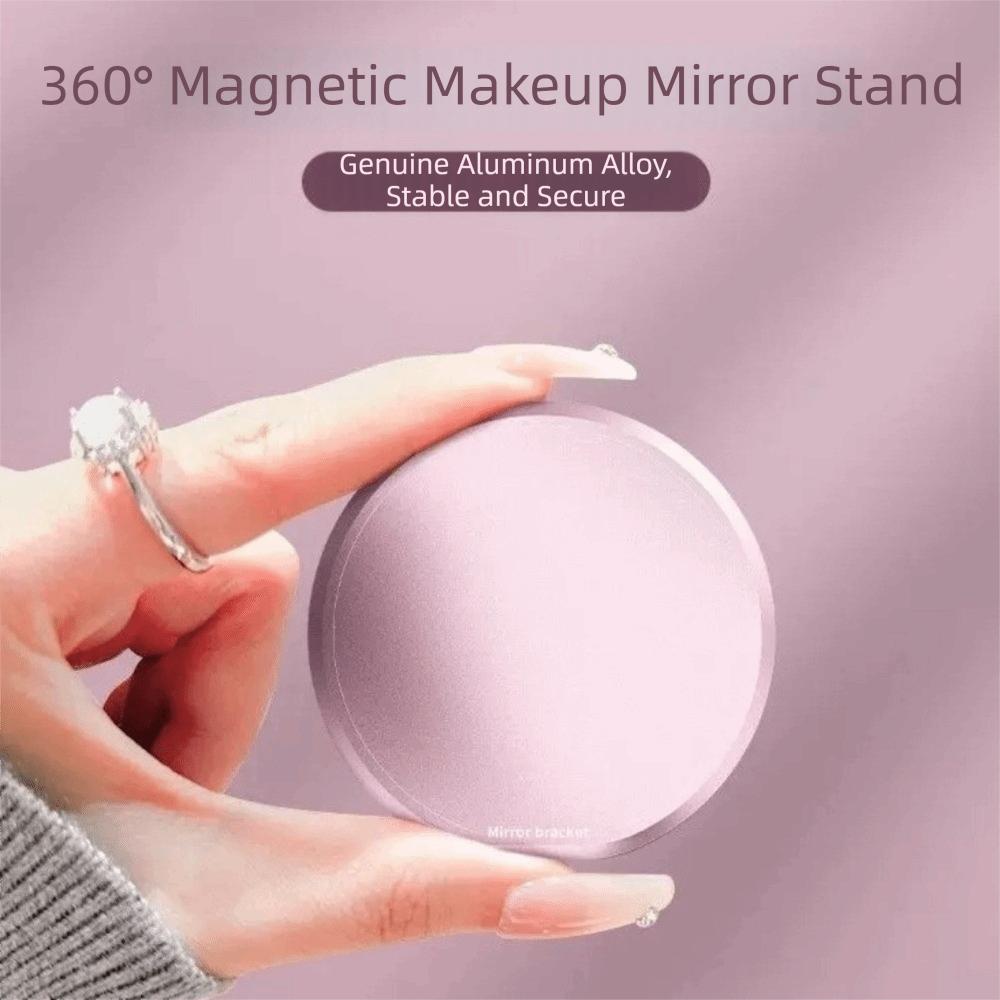 360° Rotation Magnetic Mirror Phone Holder Portable Phone Grip Stand Beauty Accessory