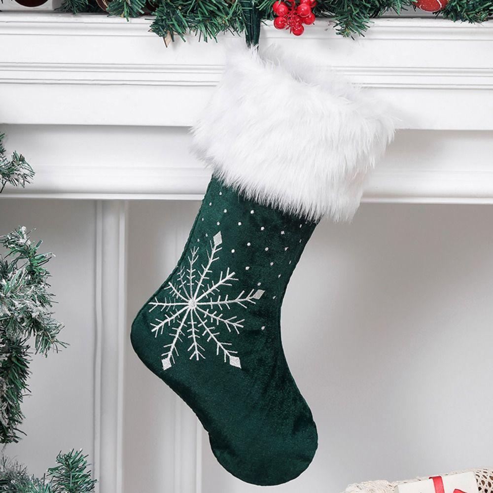 Hanging Christmas Stocking Large Size Xmas Gift Bag Candy Bag Christmas Gift Socks Christmas Decor