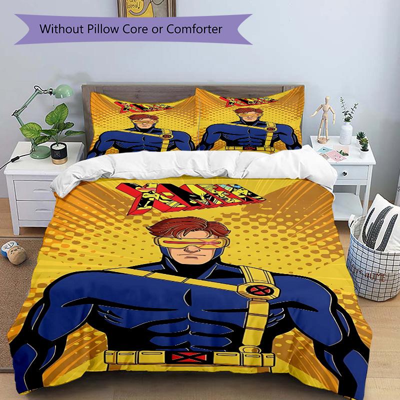 3pcs X-Men Duvet Cover Set, 1 Duvet Cover + 2 Pillowcases (No Insert), High-Definition Print, Home & Dorm Set yy251208073