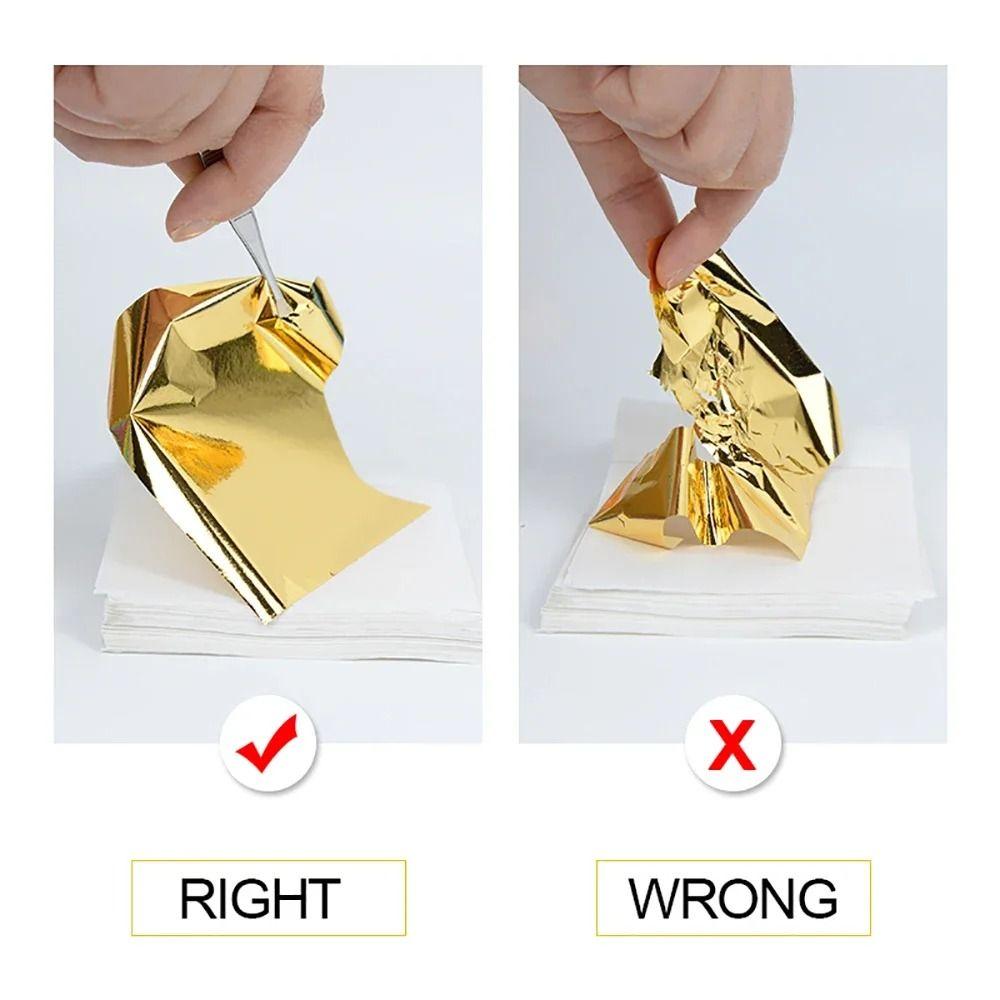 100 листов Имитация сусального золота Золото Серебро К Чистый Блестящий Лист Золочение для Золочения Линий Мебели