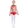 Kids Girls Sparkly Latin Dance Outfit Striped Leotard Mock Neck Open Back Design and Tulle Skirt Performance Wear