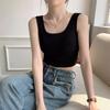 Women Tank Tops O-neck Sleeveless Slim Fit Undershirt Solid Color Camisole High Elastic Bottoming Tops