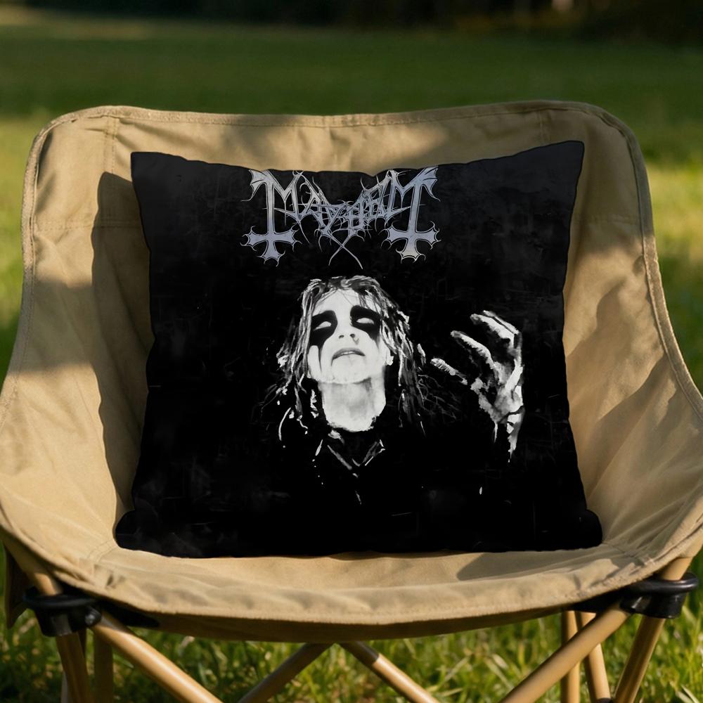 Band MMayhem Cushion Cover Soft Reversible  Durable Pillow Cover  MultiScene Use for Home  Car Daily Comfort