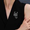 Brooch Scorpion Shape Rhinestone Decor Animal Clothes Pin Anti-rust Alloy Collar Decoration Lightweight Colorfast Lady Clothes Pin