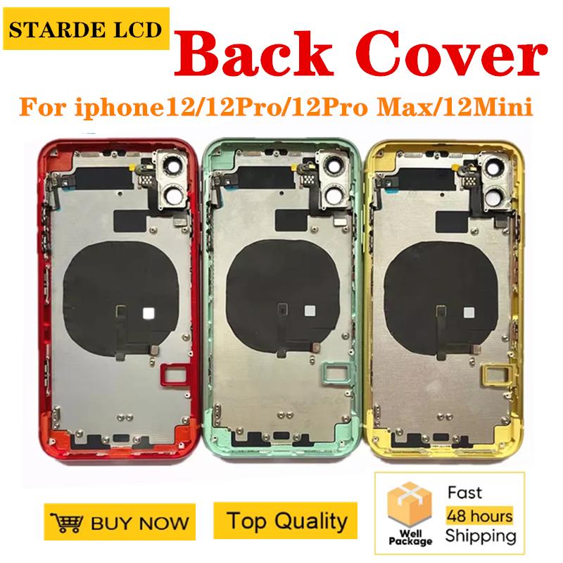 Full Housing For iPhone 12/12Pro/ 12 Pro Max /12 Mini Back Glass Battery Cover Middle Frame Classic Assembly Replacement