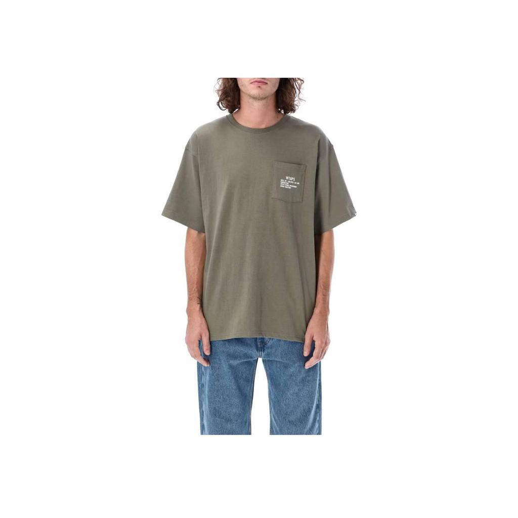 Vans FW22 Letter Logo Printed Round Neck Short Sleeve T-Shirt Men Tops Olive-Green VN0A7SPRYLS1CO